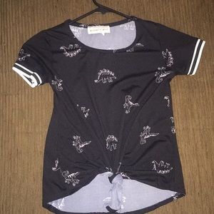 Black dinosaur shirt